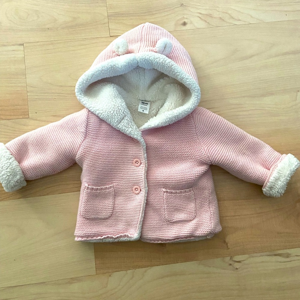 Sherpa hooded cardigan